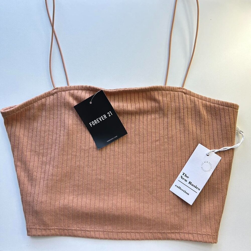 Forever 21 Women's Tan and Brown Tank Top